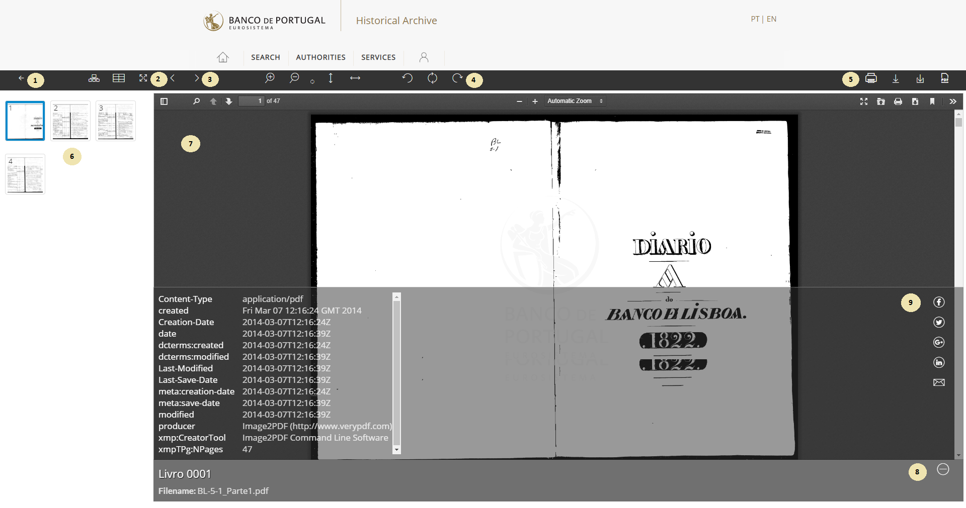 digital objects viewer page