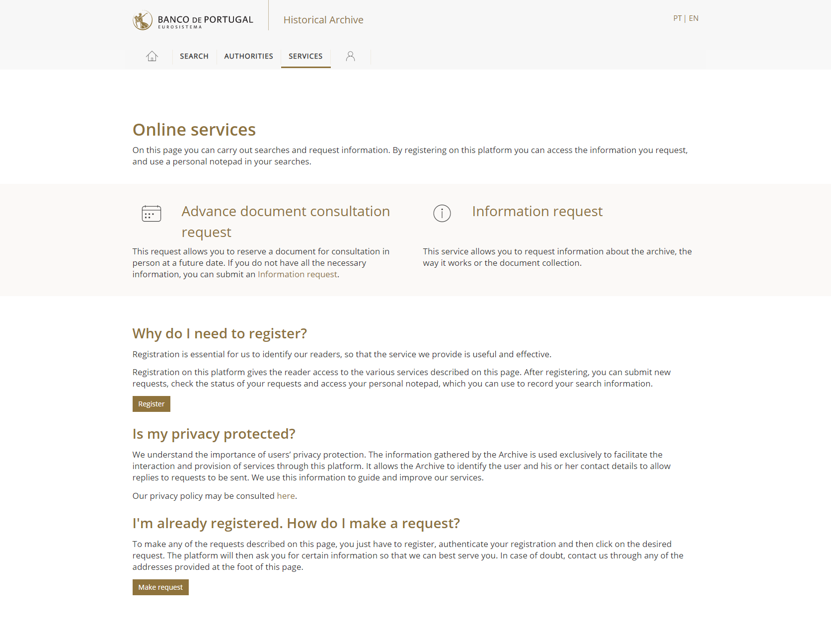 online services page
