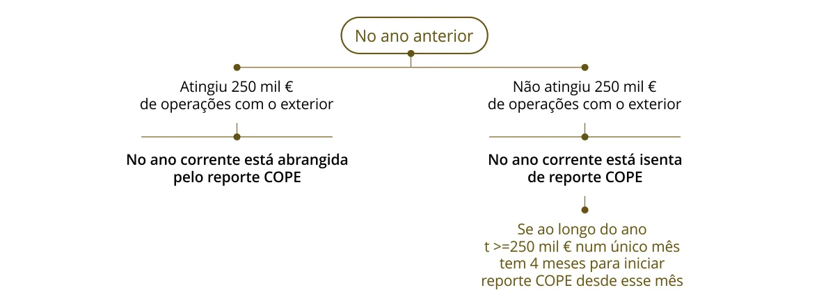 Infografia - limiares de isenção de reporte COPE