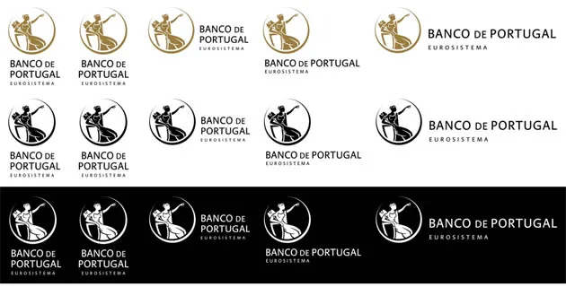 Assinaturas do novo logotipo do Banco de Portugal