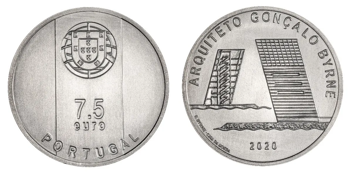 Moeda de coleção “Gonçalo Byrne” - anverso e reverso
