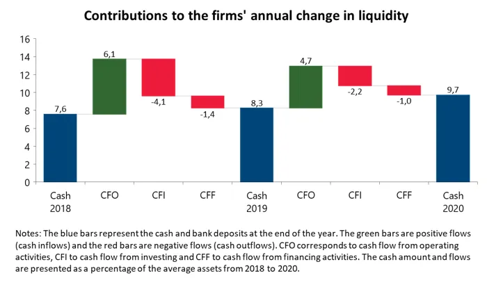 Economics in a picture: Portuguese firms increased their liquidity reserves in 2020, despite the sharp slowdown in economic activity caused by the pandemic
