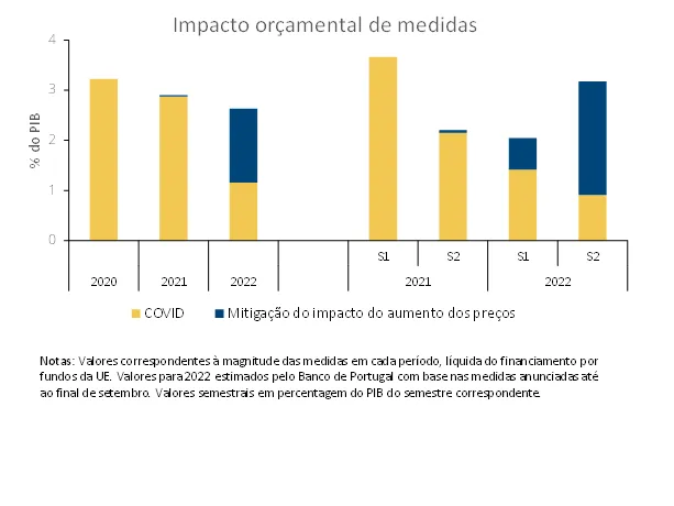 Economia numa imagem: O impacto orçamental das medidas de resposta à pandemia e ao aumento dos preços em 2022 é semelhante ao do ano anterior
