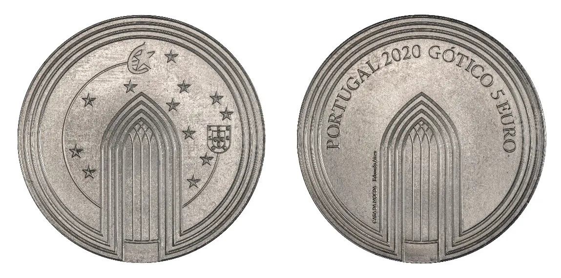 Moedas de coleção “O Gótico” - anverso e reverso